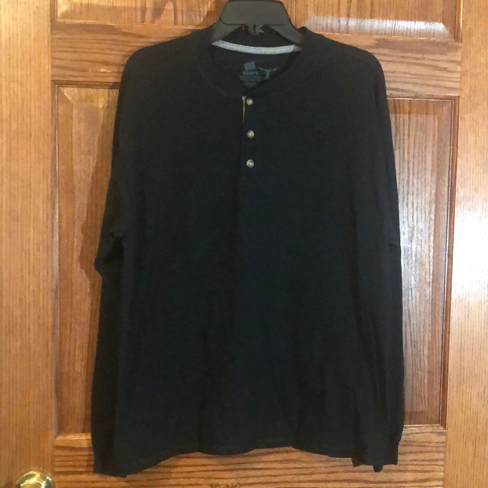 Black Henley Shirt for Men